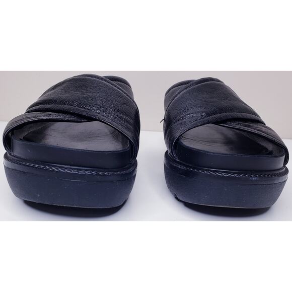 VAGABOND IRENE Cross Strap Black Leather Slide Platform Sandals Women's Size 36 - Picture 6 of 14